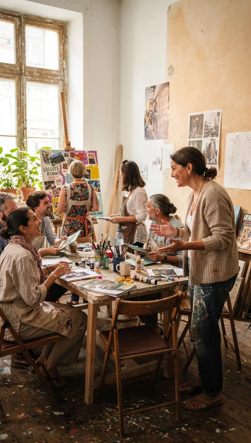 Group of dancers enjoying an offline dance event